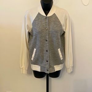 Forever 21 Women's Grey and White Jacket Button Up Size Small